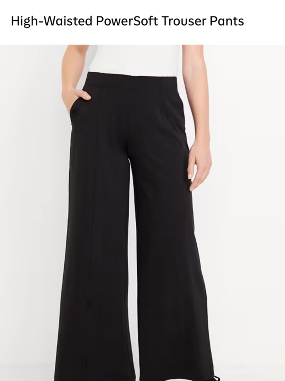 High-Waisted Wide Leg Trouser Pants - Black